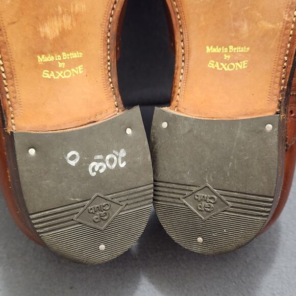 Saxon Mens 9.5 EEE Brown Leather Wingtip Oxford Dress Shoes main image 12